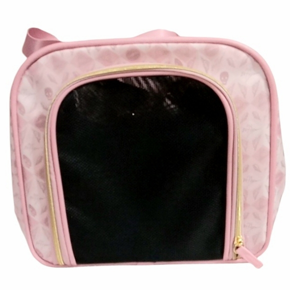 Betsey Johnson Pink Skulls and Lips Pet Carrier Up To 16 lbs - Picture 7 of 11